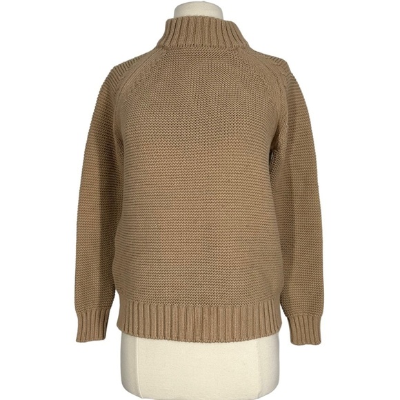 ZARA Camel Tan Knit Mock Neck Sweater - Picture 1 of 6